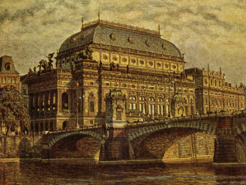 johannes brahms the national theatre in prague oil painting picture